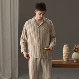 Load image into Gallery viewer, Couple&#39;s sleepwear autumn new item Wabi Sabi style cotton yarn can be worn outside loose men&#39;s and women&#39;s home clothes