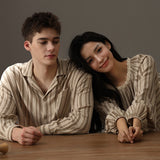 Load image into Gallery viewer, Couple&#39;s sleepwear autumn new item Wabi Sabi style cotton yarn can be worn outside loose men&#39;s and women&#39;s home clothes