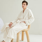 Load image into Gallery viewer, Couple pajamas flannel casual European and American loose bathrobe nightgown