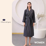 Load image into Gallery viewer, Thin satin bathrobe with quick drying water absorption for couples women&#39;s long and plus size yukata for men