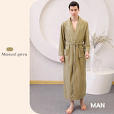 Load image into Gallery viewer, Thin satin bathrobe with quick drying water absorption for couples women&#39;s long and plus size yukata for men