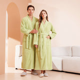 Load image into Gallery viewer, Couple&#39;s sleepwear women&#39;s autumn and winter coral fleece thick warm long flannel nightgown men&#39;s bathrobe sleepwear