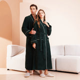 Load image into Gallery viewer, Couple&#39;s sleepwear women&#39;s autumn and winter coral fleece thick warm long flannel nightgown men&#39;s bathrobe sleepwear