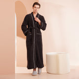 Load image into Gallery viewer, Couple&#39;s sleepwear women&#39;s autumn and winter coral fleece thick warm long flannel nightgown men&#39;s bathrobe sleepwear