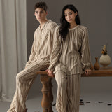 Load image into Gallery viewer, Couple&#39;s sleepwear autumn new item Wabi Sabi style cotton yarn can be worn outside loose men&#39;s and women&#39;s home clothes