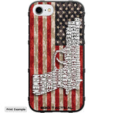 Load image into Gallery viewer, 2nd Amendment Pistol on Camo US American Flag Custom Printed Android &amp; Apple Phone Case Design