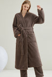 Load image into Gallery viewer, Couple pajamas flannel casual European and American loose bathrobe nightgown