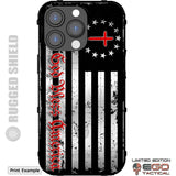 Load image into Gallery viewer, 13 Star Cross Subdued American Flag, God Bless America Script Custom Printed Android &amp; Apple Phone Case Design