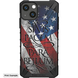 Load image into Gallery viewer, &quot;Si Vis Pacem Para Bellum&quot; If You Want Peace Prepare for War on US Flag Custom Printed Android &amp; Apple Phone Case Design